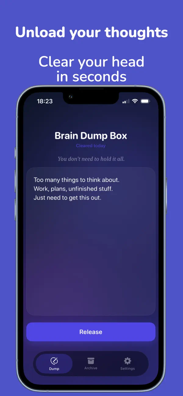 Screenshot #1 pour Brain Dump Box