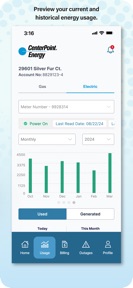 CenterPoint Energy My Account screenshot