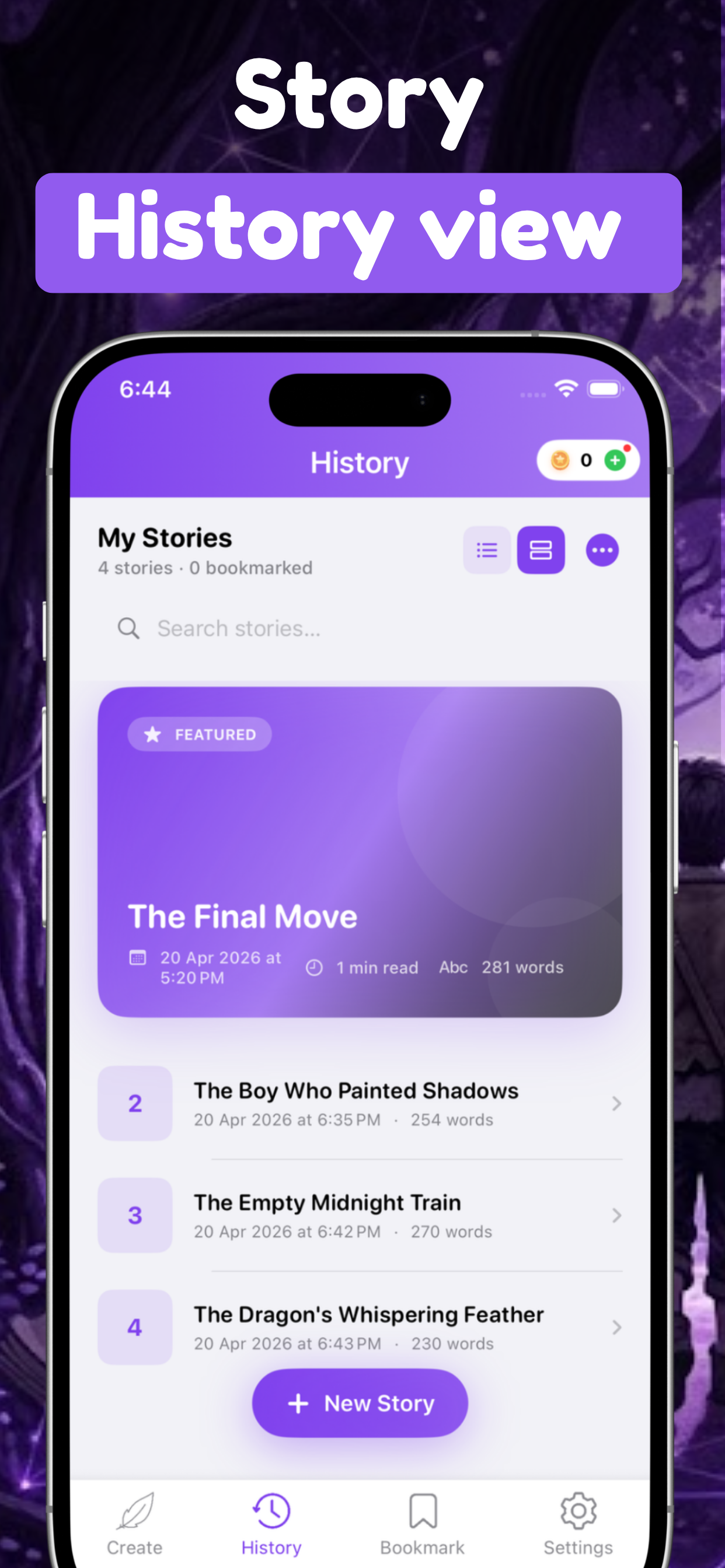 Quick story writer – Storymark