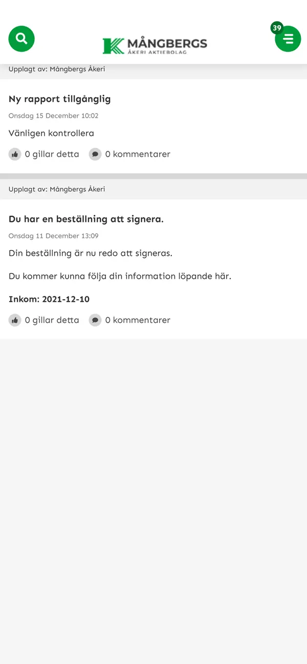 Screenshot #1 pour Kennet Mångbergs åkeri AB