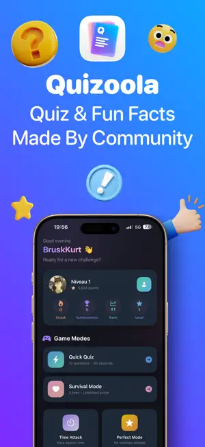 Quizoola : Quiz & Fun Facts screenshot 1