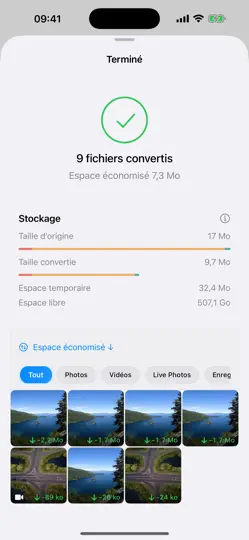 Capture d'écran de Convertisseur HEIF HEVC sur iPhone 4