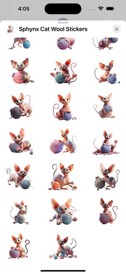 Sphynx Cat Wool Stickers