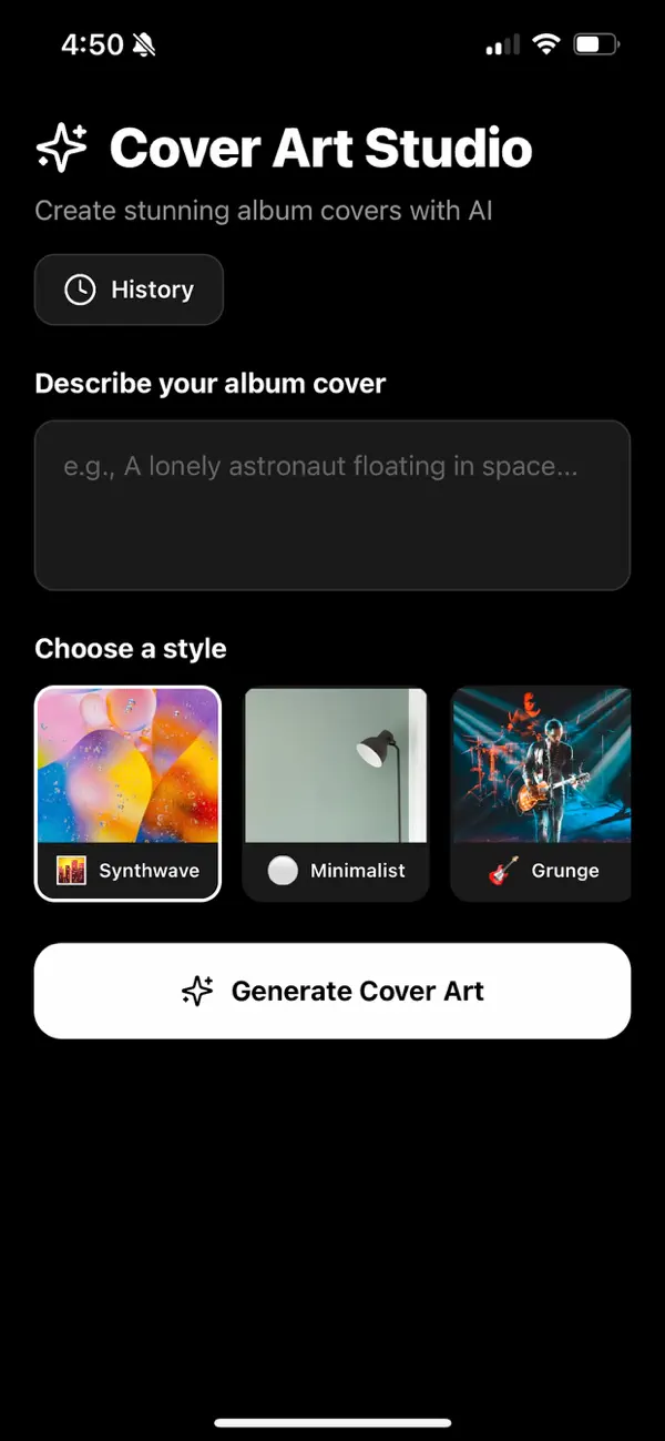 Screenshot #1 pour A.I. Cover Art