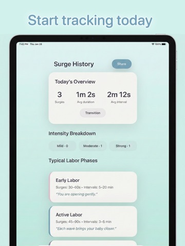 Contraction Timer+ iPad screenshot