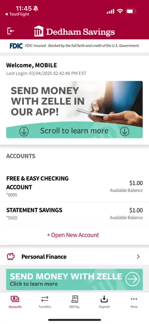 Dedham Savings screenshot 3
