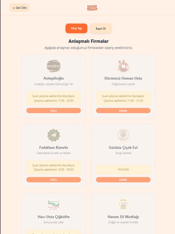 Sipariş Kapında iPad screenshot