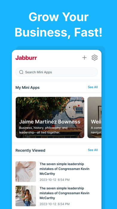 Jabburr-Social Media Super App Screenshot