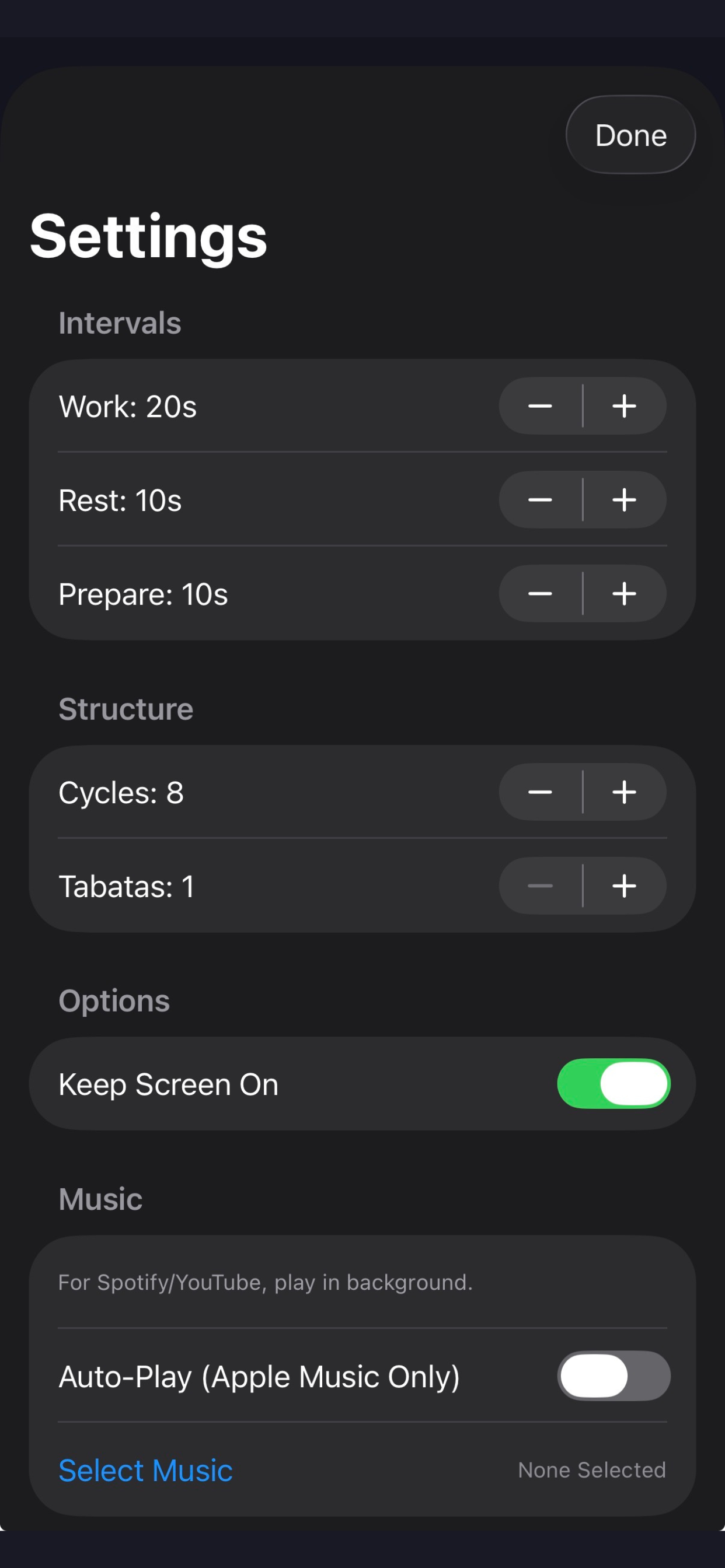 Perfect Tabata Timer screenshot 5