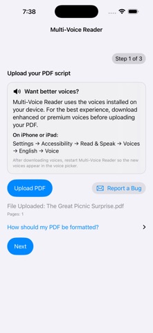 Multi-Voice Reader iPhone screenshot