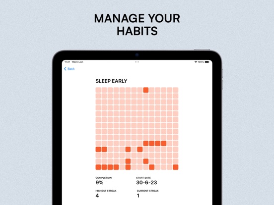 HabitGrid - Goal tracker iPad screenshot 3 - Productivity app