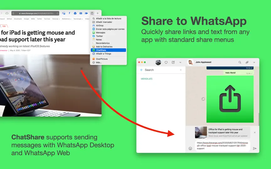 Captura de pantalla de ChatShare For WhatsApp en iPhone 1