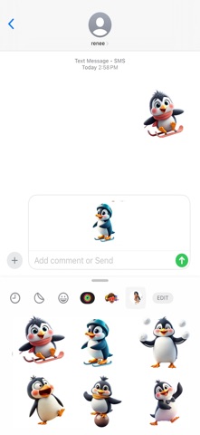 Wobbling Penguin Stickers iPhone screenshot