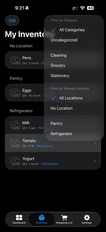 Home Inventory & Shopping List screenshot 2 of 8