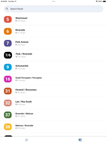 Timmins Transit iPad screenshot