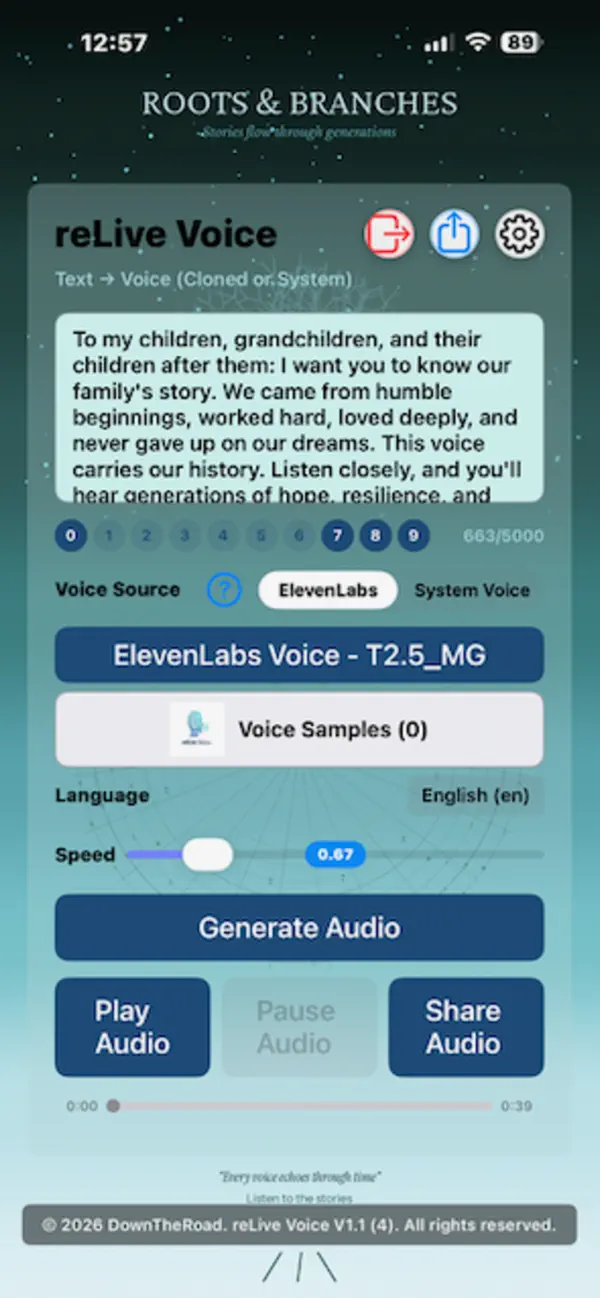 Screenshot #1 pour reLive Voice