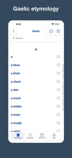 Screenshot von Gaelic Etymology Dictionary auf dem iPhone 1
