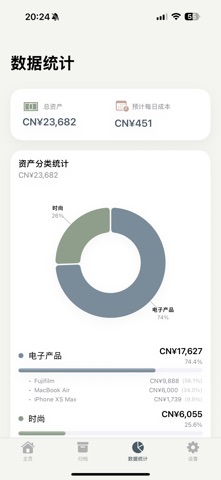 物账本 - 极简主义物品成本计算与管理 screenshot