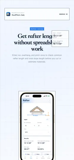 Screenshot von RoofPitch-Calc auf dem iPhone 2