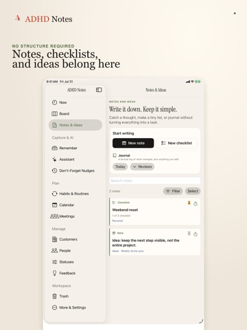 ADHD Notes: AI Brain Dump iPad screenshot