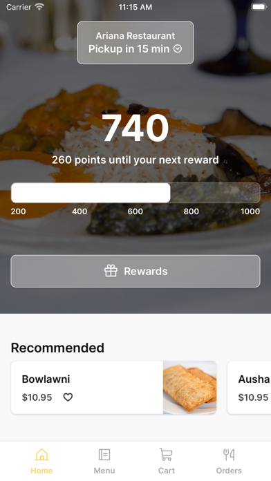 ARIANA RESTAURANT INCORPORATED Screenshot