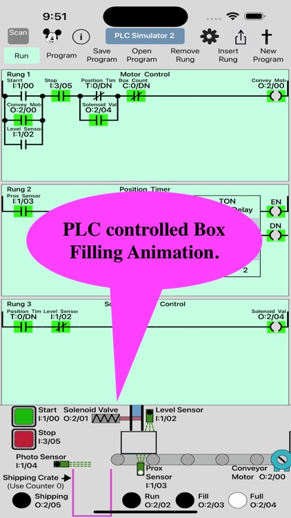 PLC Simulator 2, Ladder Logic