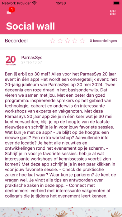 20 jaar ParnasSys Screenshot