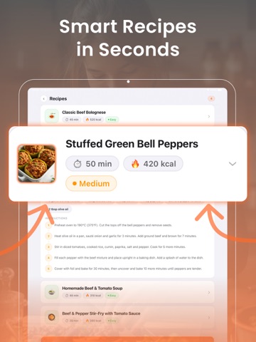 Recipe Maker: Fridge to Plate iPad screenshot