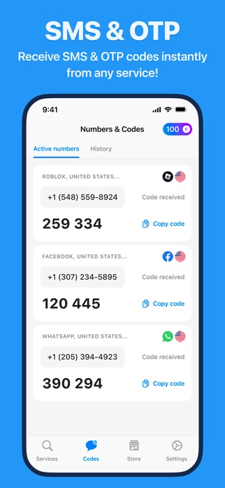 SMS Verification Code · vCode Screenshot 1 of 4