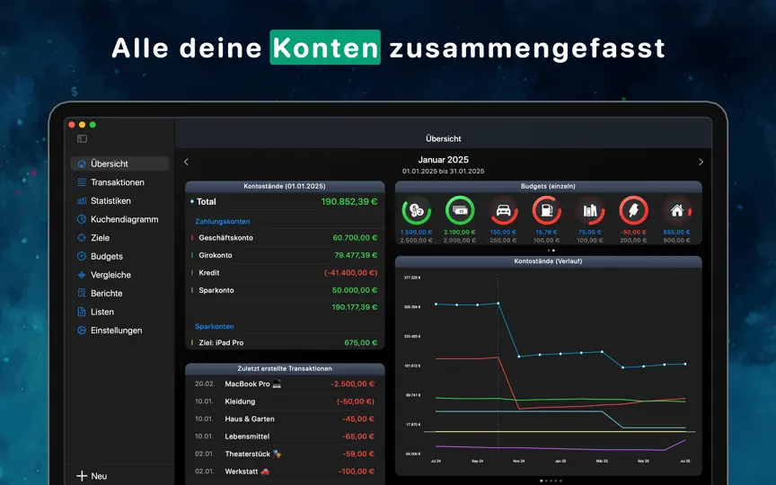 Screenshot von MoneyStats Pro auf dem iPhone 9