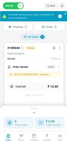 Hover Feast Restaurant Partner Screenshot 2 of 4
