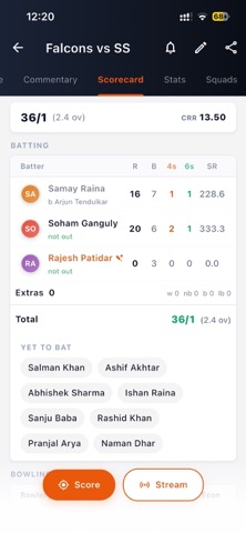 CricOn: Cricket Score & Stream screenshot