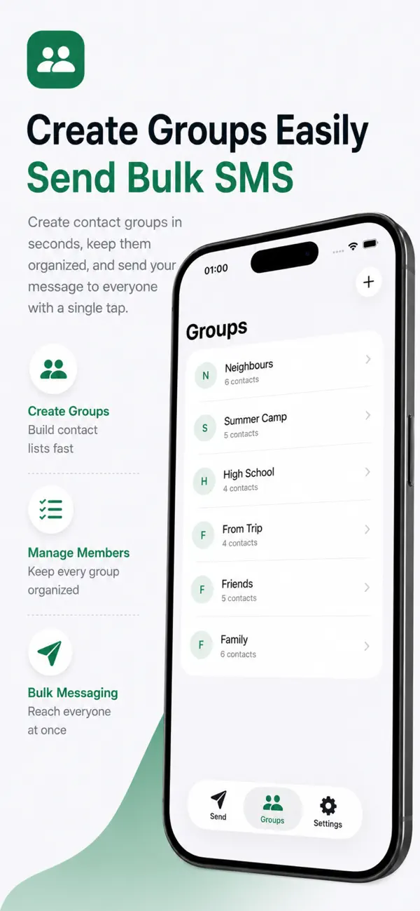 Screenshot #3 pour Group SMS: Bulk Text Messaging