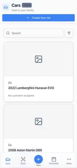 Screenshot von Car Storage Software auf dem iPhone 2
