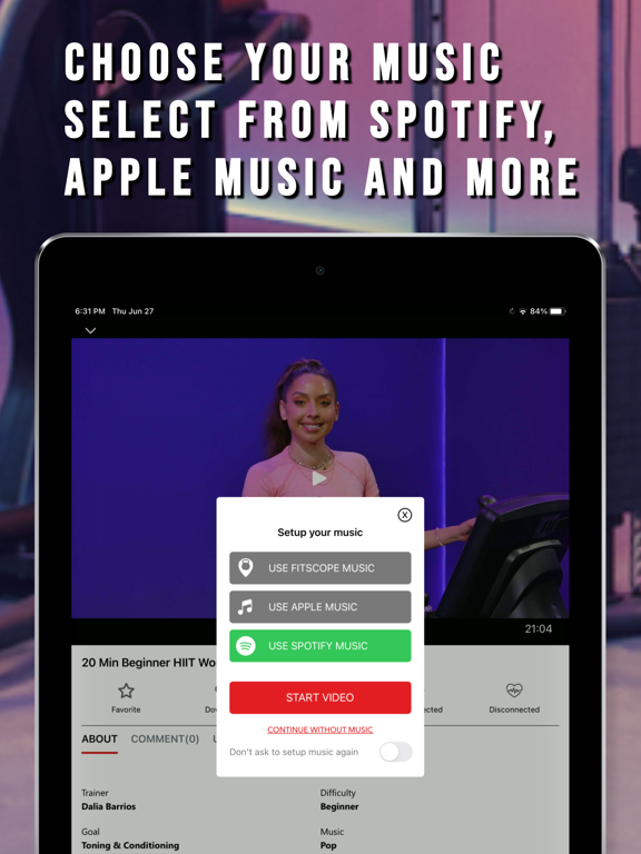 Fitscope At Home & Gym Classes iPad screenshot 4 - Health & Fitness app