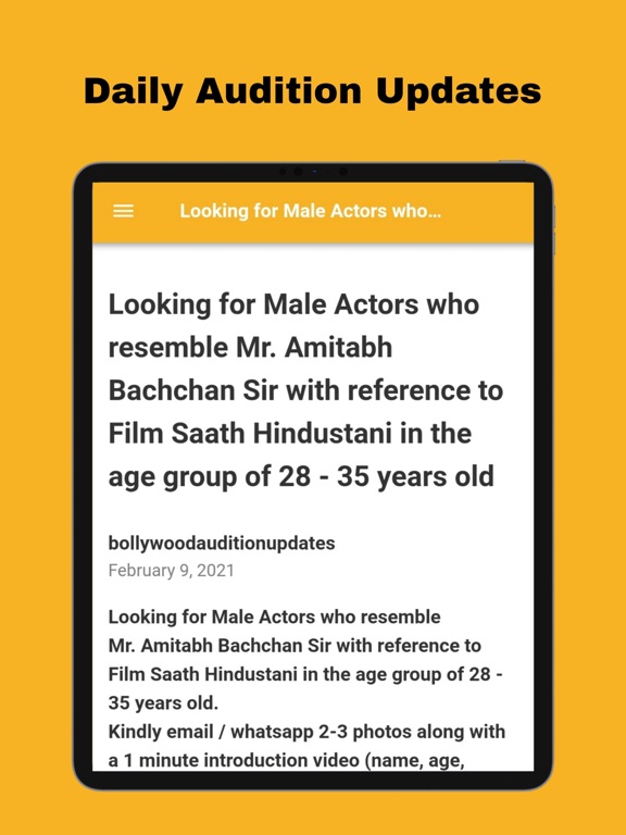 Screenshot #5 pour Bollywood Audition Updates