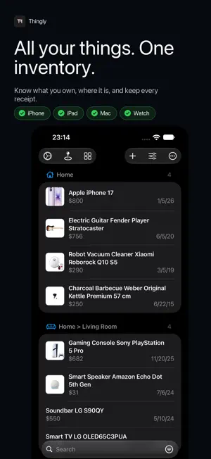 Thingly – Home Inventory screenshot 1