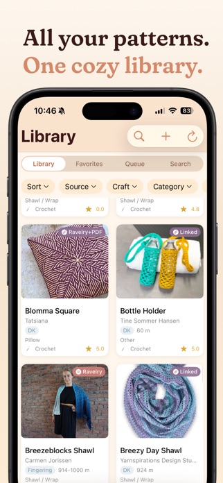 Yarn Squirrel: Pattern Library Screenshot 2 of 10
