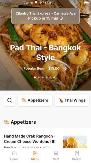 Cilantro Thai Express iPhone screenshot 2 - Food & Drink app