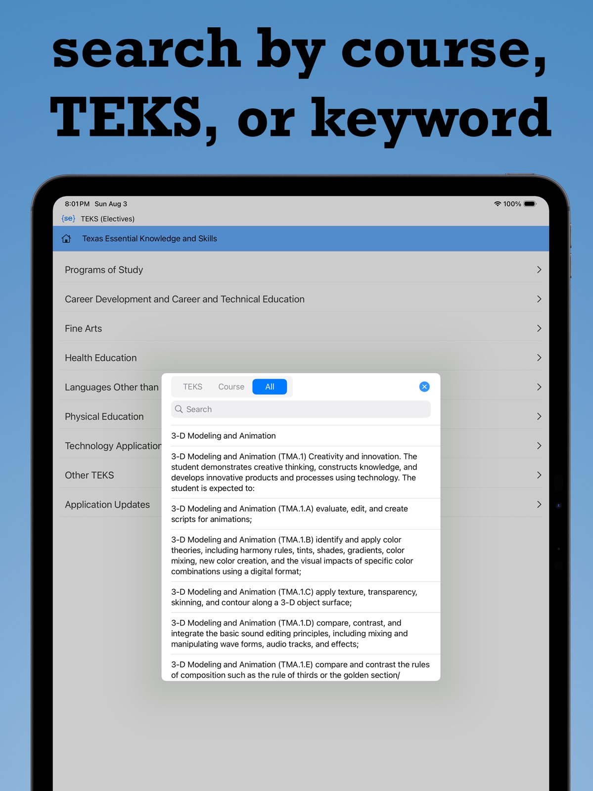 TEKS by S.E. (Electives) ipad screenshot 2