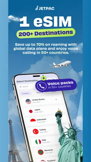 Jetpac: eSIM Travel App screenshot 1