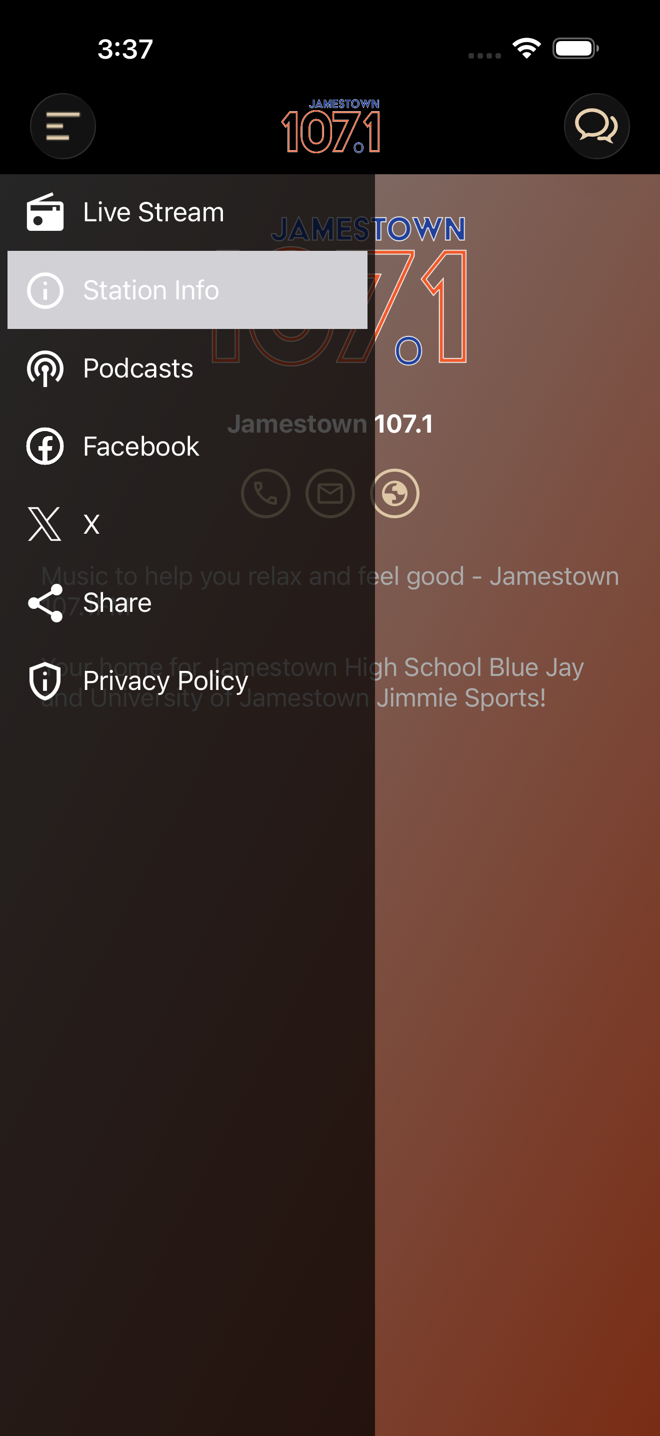Jamestown 107.1 screenshot 9