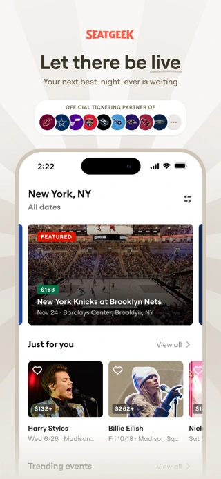 SeatGeek - Buy Event Tickets App Store search result