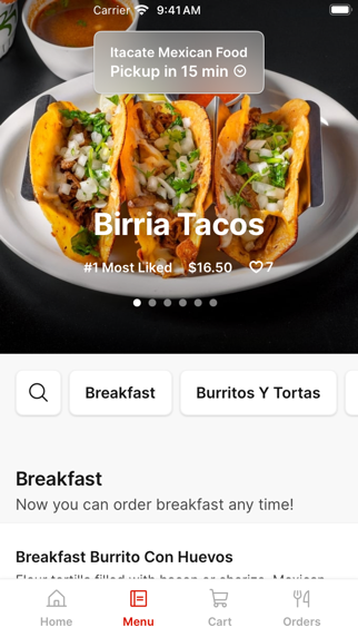 Itacate Mexican Food Screenshot