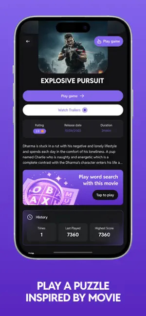 Rawe - Movies & Words Puzzle screenshot 2