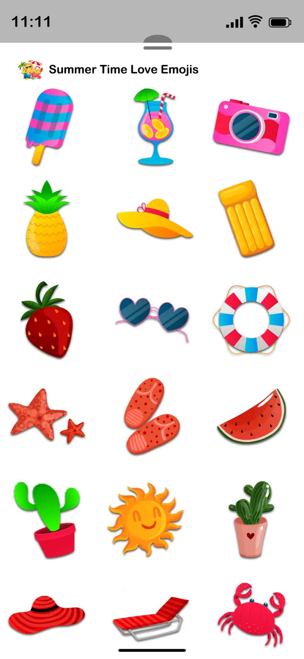 Screenshot #3 pour Summer Time Love Emojis