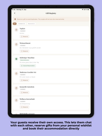 The Wedding Planner Pro iPad screenshot