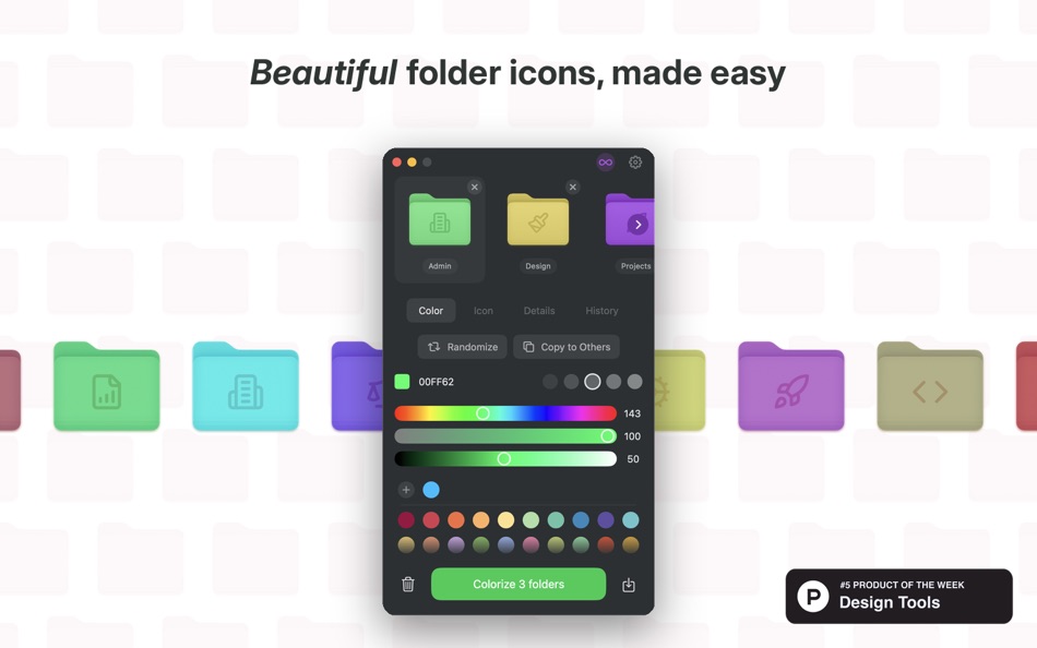 #1. Tintd - Colorize Folders Icons (macOS) 由: Oniri Inc