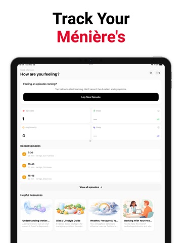 Meniere's: Symptom Tracker iPad screenshot