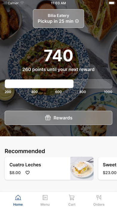 Bilia Eatery iPhone screenshot 1 - Food & Drink app